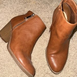 Brown heeled boots